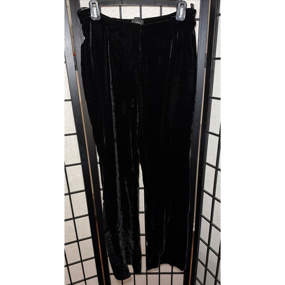 INC Women's Satin Velvet Black Pants‎ Size 4 - Picture 3 of 13